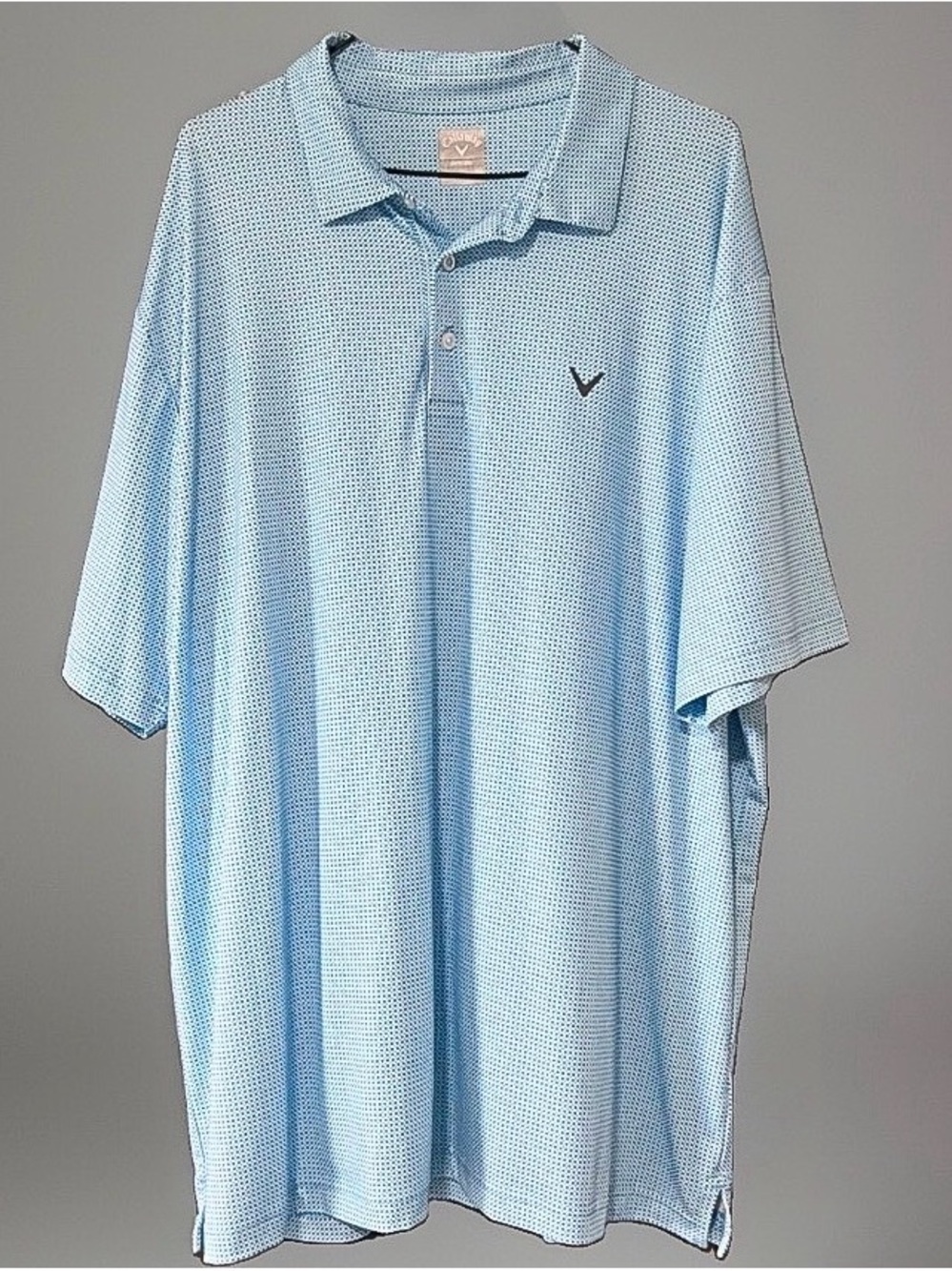 Callaway Opti-Dri Moisture Wicking Stretch Polo Men’s XXL Blue White Check Golf